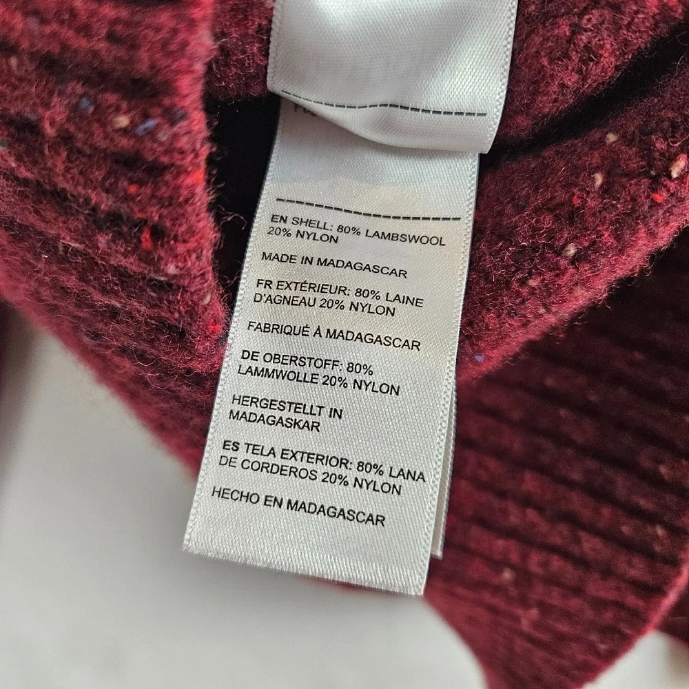Untuckit Gordonne Men's Henley Pullover Sweater Lambswool‎ Maroon, size XL